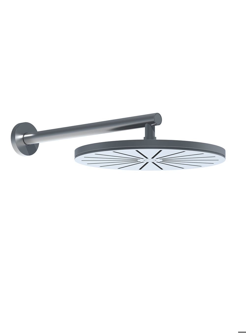 060-100: Head shower, round, wall-mounted, less 100 mm.