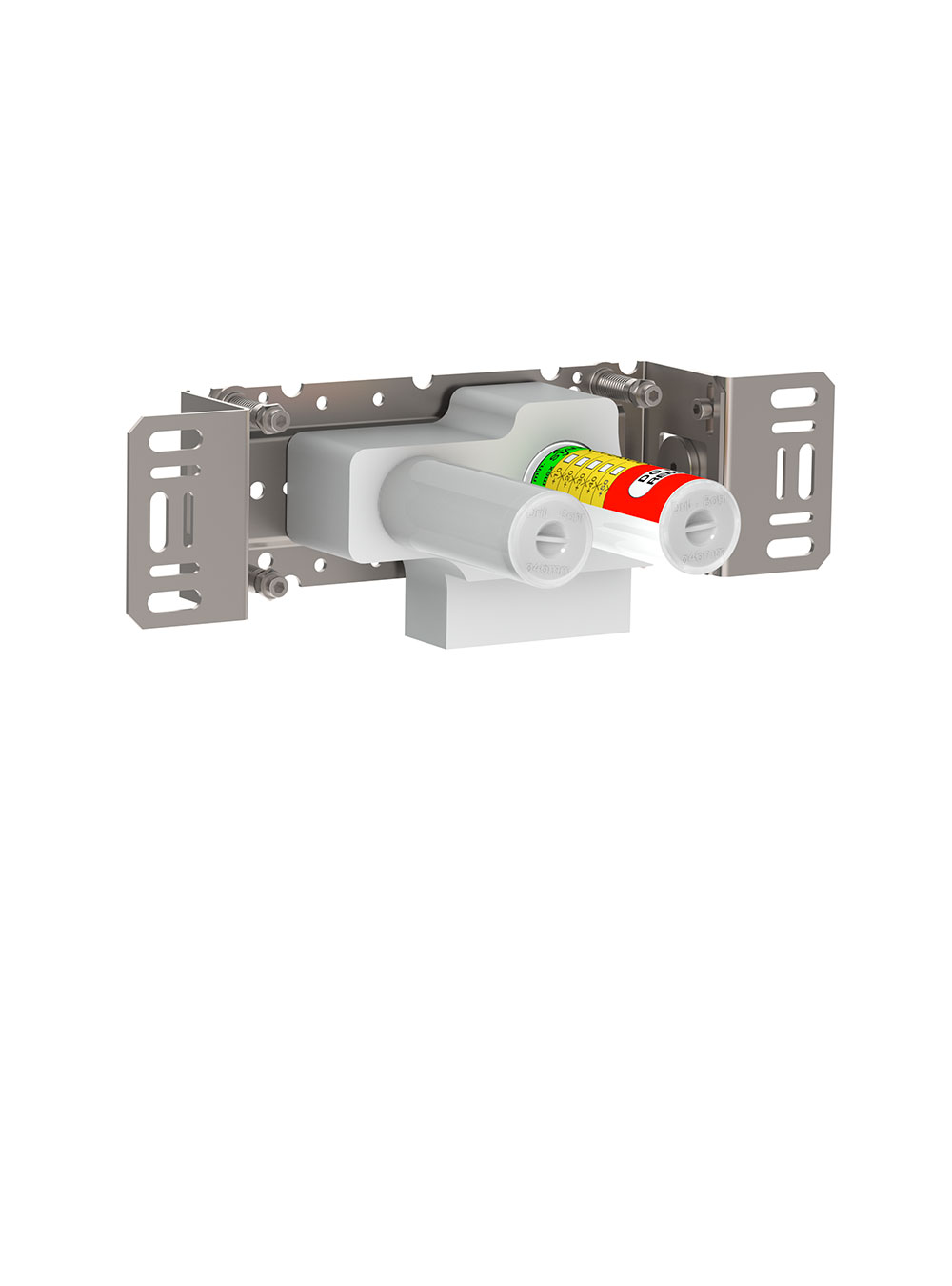100X: One-handle build-in mixer with fixed outlet socket, mixer to the right. 
½" connection to copper...