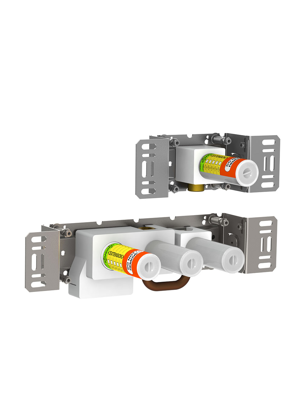 2400N: One-handle build-in mixer for high flow, with diverter, with one fixed outlet socket, and one sep...