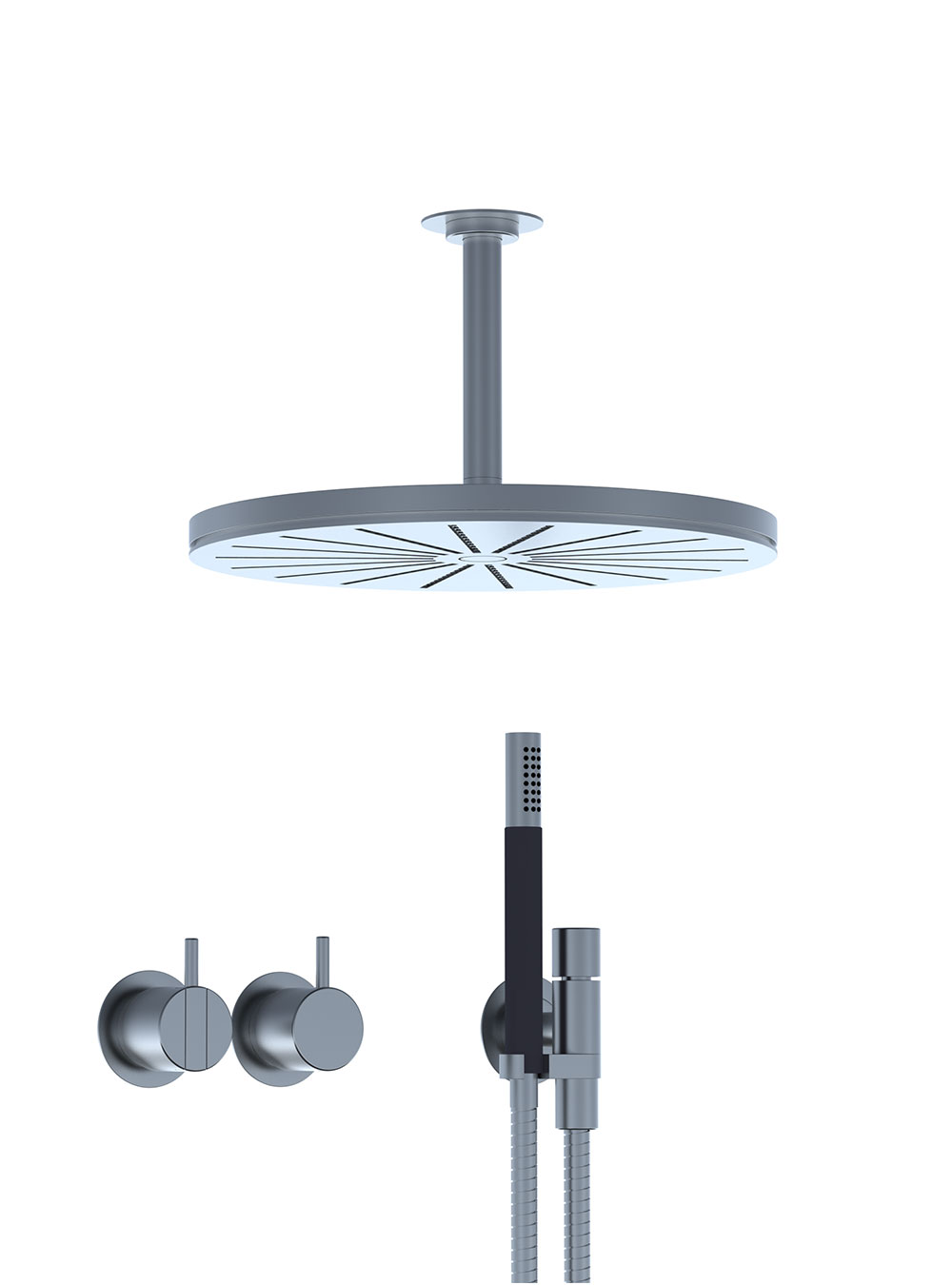 2471-061A: Et-grebsblander med hoved- og håndbruser. 
2471-061AUP = Et-grebsblander med keramisk ventilenhe...