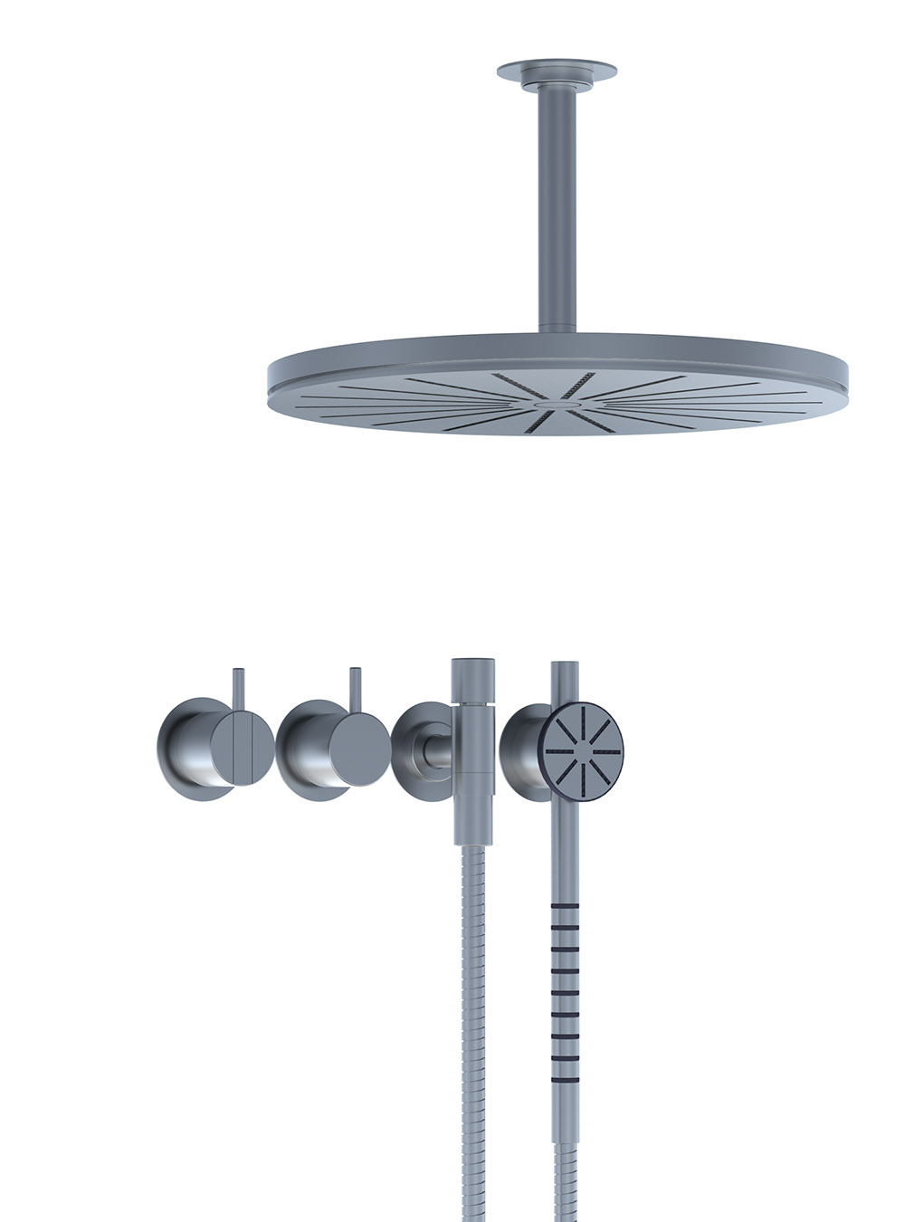 2471S-061A: Et-grebsblander med hoved- og håndbruser. 
2471S-061AUP = Et-grebsblander med keramisk ventilenh...