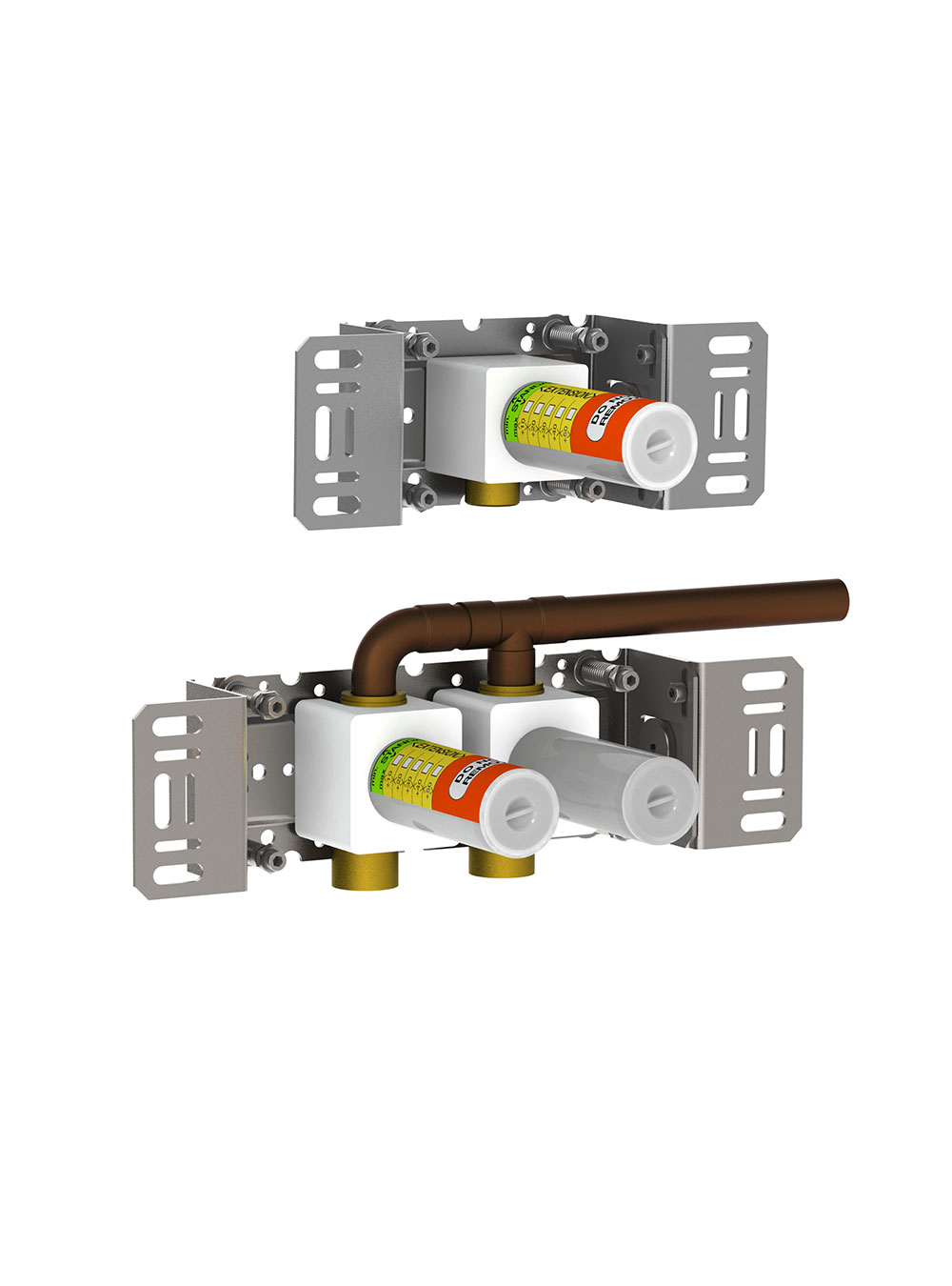 2700: Two-handle build-in mixer for high flow, including separate outlet socket, 2700M.
¾" connection...
