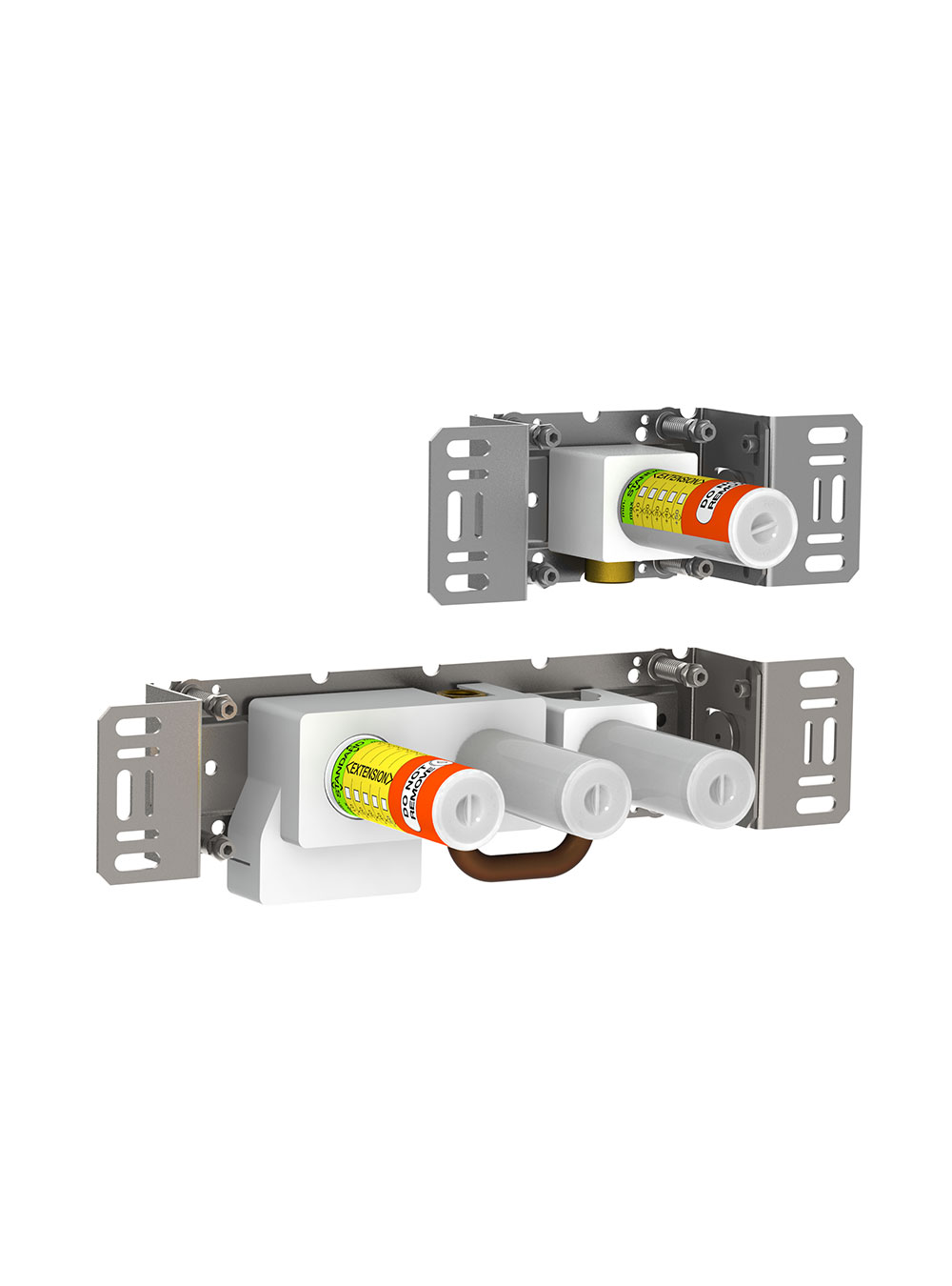 400N: One-handle build-in mixer with diverter, one premounted outlet socket and one separate outlet soc...