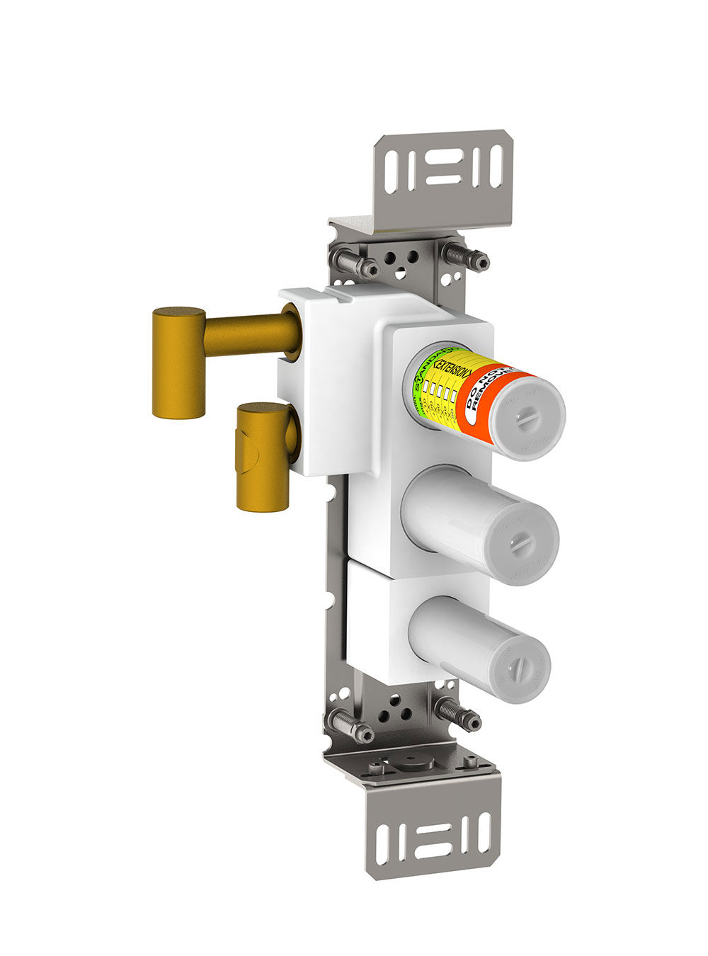 5300: Thermostatic mixer with fixed outlet socket, for vertical mounting. ¾" connection to copper, steel, 