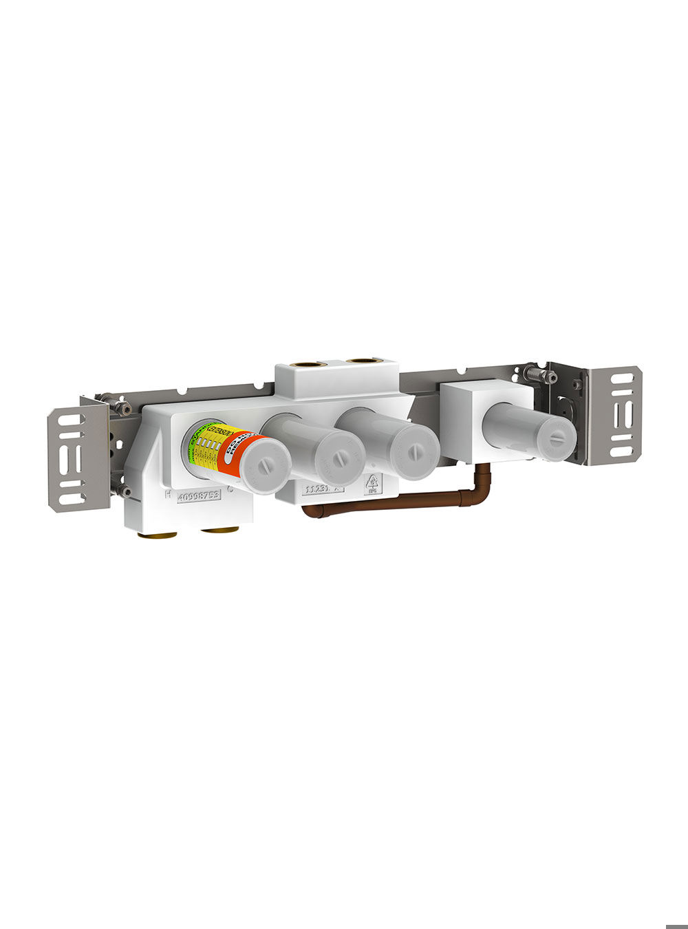 5400FVA4: 4-vägs termostatblandare med ett fast utlopp.¾" anslutning för CU-, stål- eller pexrör. 