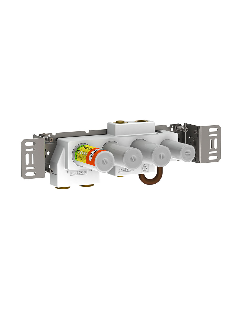 5400NV: Thermostatic mixer with diverter and one fixed outlet socket.
¾" connection to copper, steel, ir...