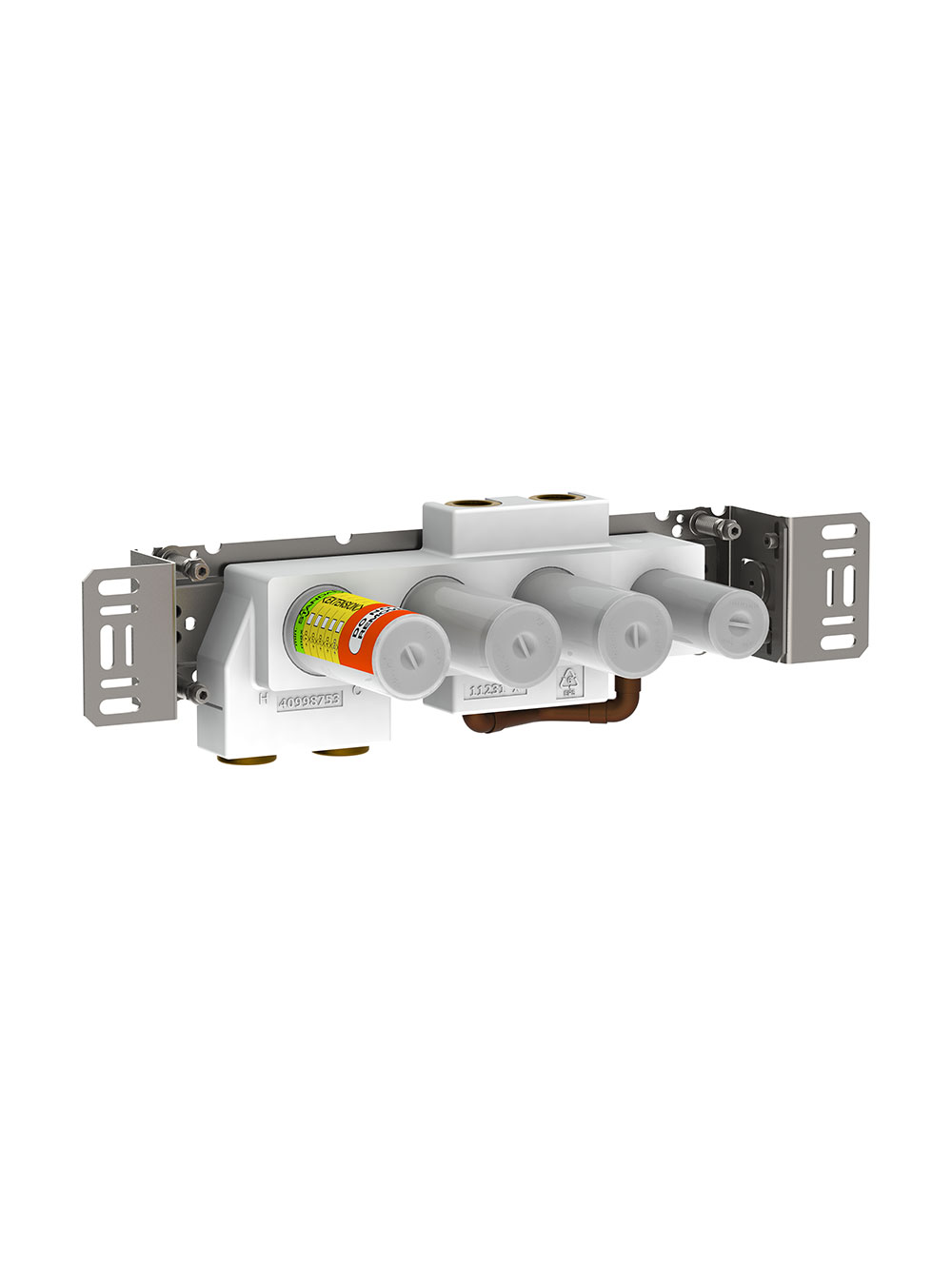 5400NVA4: Thermostatic mixer with 4-way diverter, one fixed outlet socket. 
¾" connection to copper, steel...