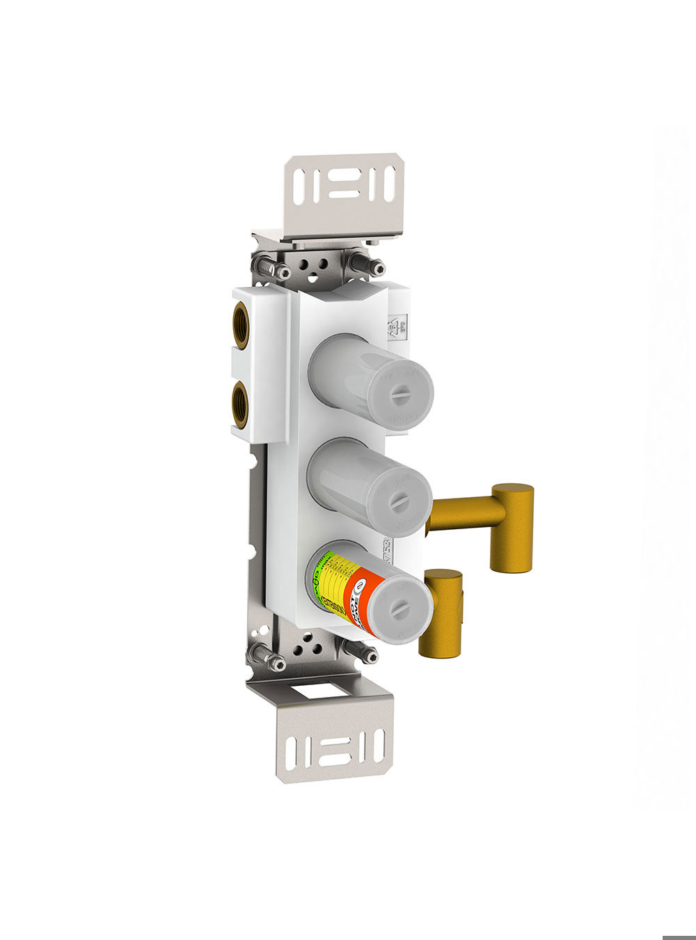 5600VA3: Thermostatic mixer with 3-way diverter for vertical mounting.¾" connection to copper, steel, iron or