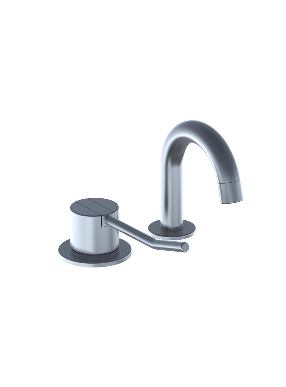 590AL: Et-grebsblander med langt greb, keramisk ventilenhed, til sargmontage 500, svingbar tud 090A med...