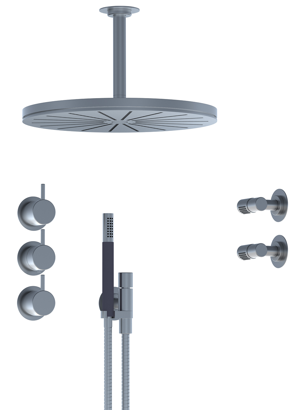 COMBI-19: Thermostatic mixer with 3-way diverter.
Combi-19UP = Thermostatic mixer for vertical mounting 56...