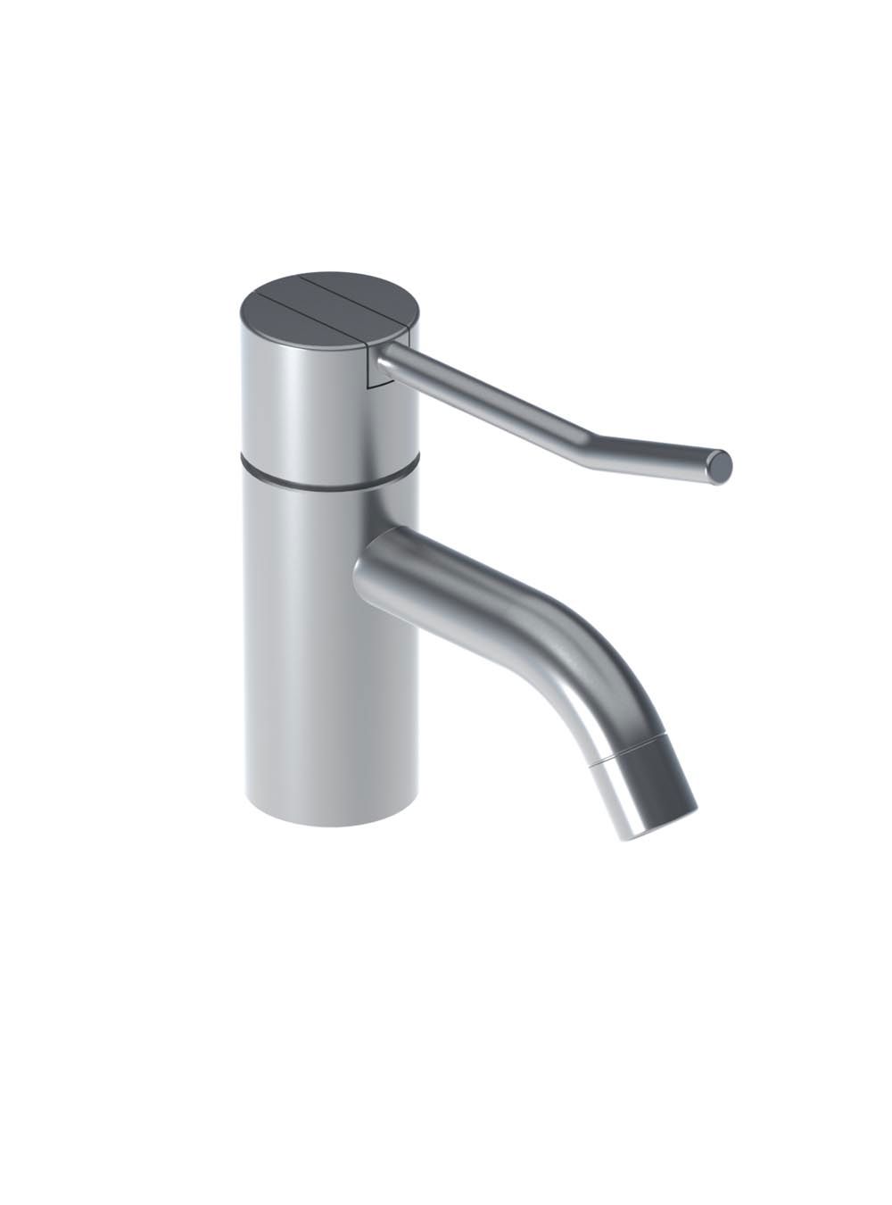 HV1L: One-handle mixer with ceramic disc technology, with long lever and fixed spout with water saving aer