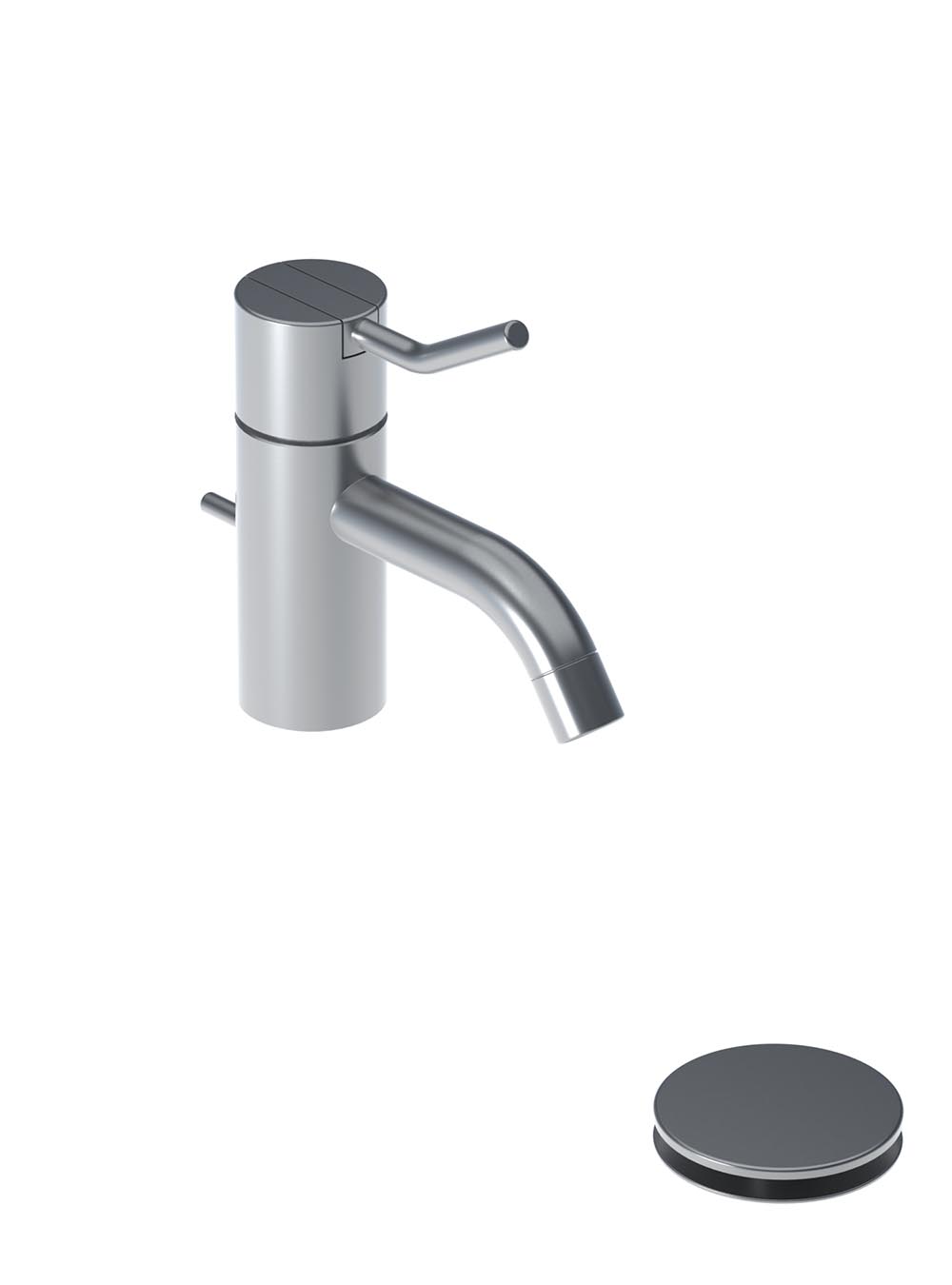 HV3M: Eingriffmischer mit festem Auslauf und mittellangem Hebel, Höhe 120 mm, Ausladung 114 mm, mit Exc...