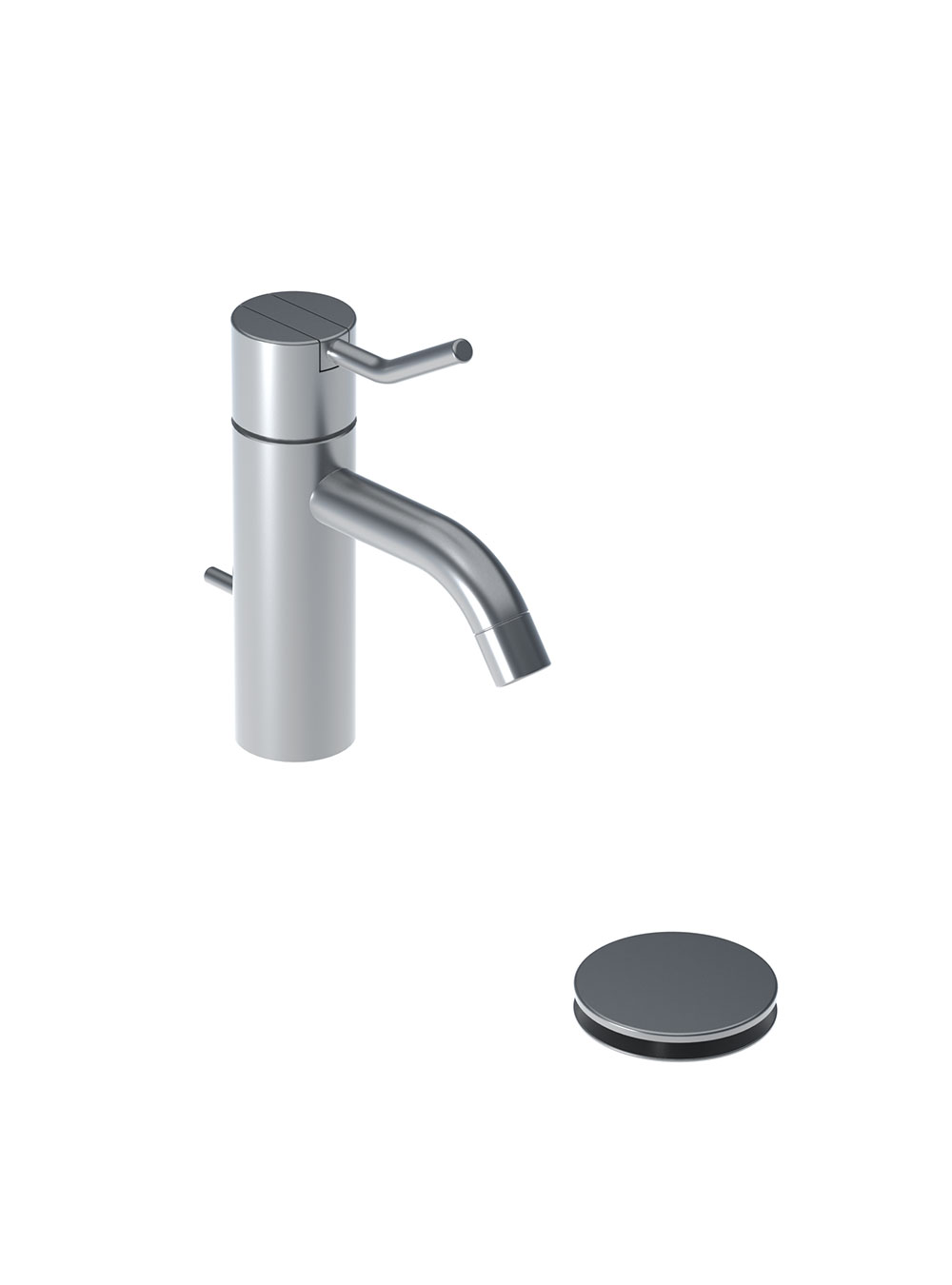 HV3M+30: One-handle mixer with ceramic disc technology with medium lever, fixed spout with water saving ae...