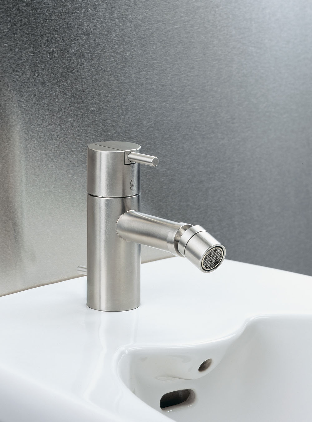 HV4: Eingriffmischer für Bidet mit festem Auslauf und Kugellufteinmischer, Höhe 120 mm, Ausladung 114...