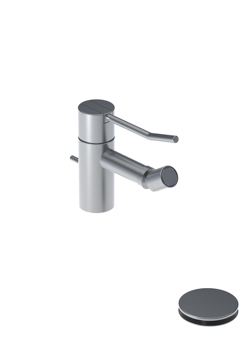 HV4L: One-handle bidet mixer with ceramic disc technology, with long lever, fixed spout with adjustable...