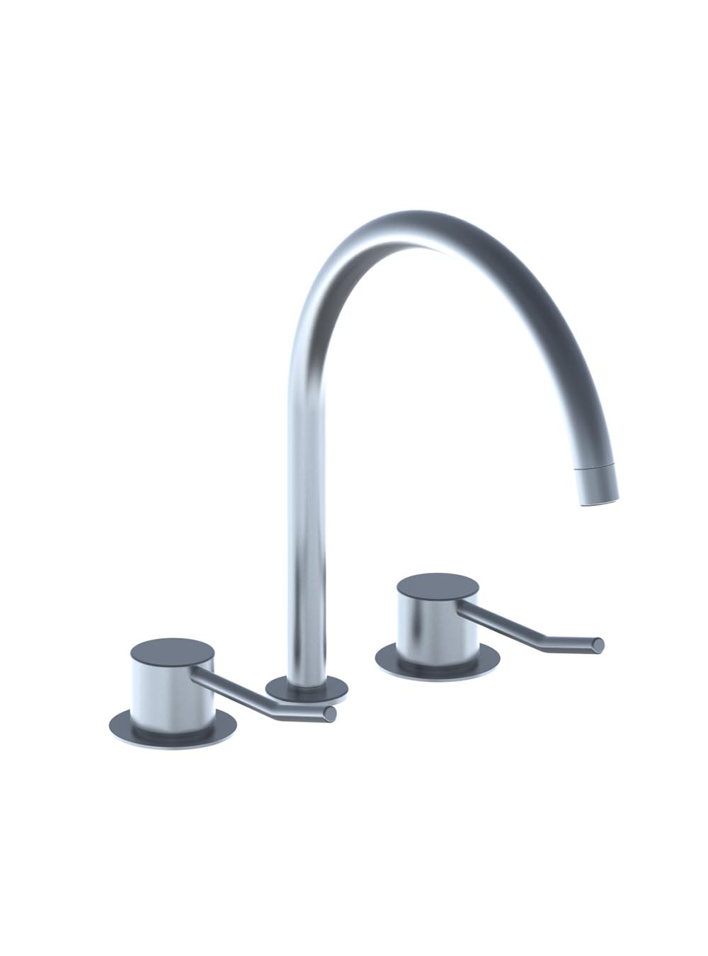 KV15L: Three-hole mixer with long lever, combination consisting ¼ turn ceramic stop valves S50D + S50DH,...