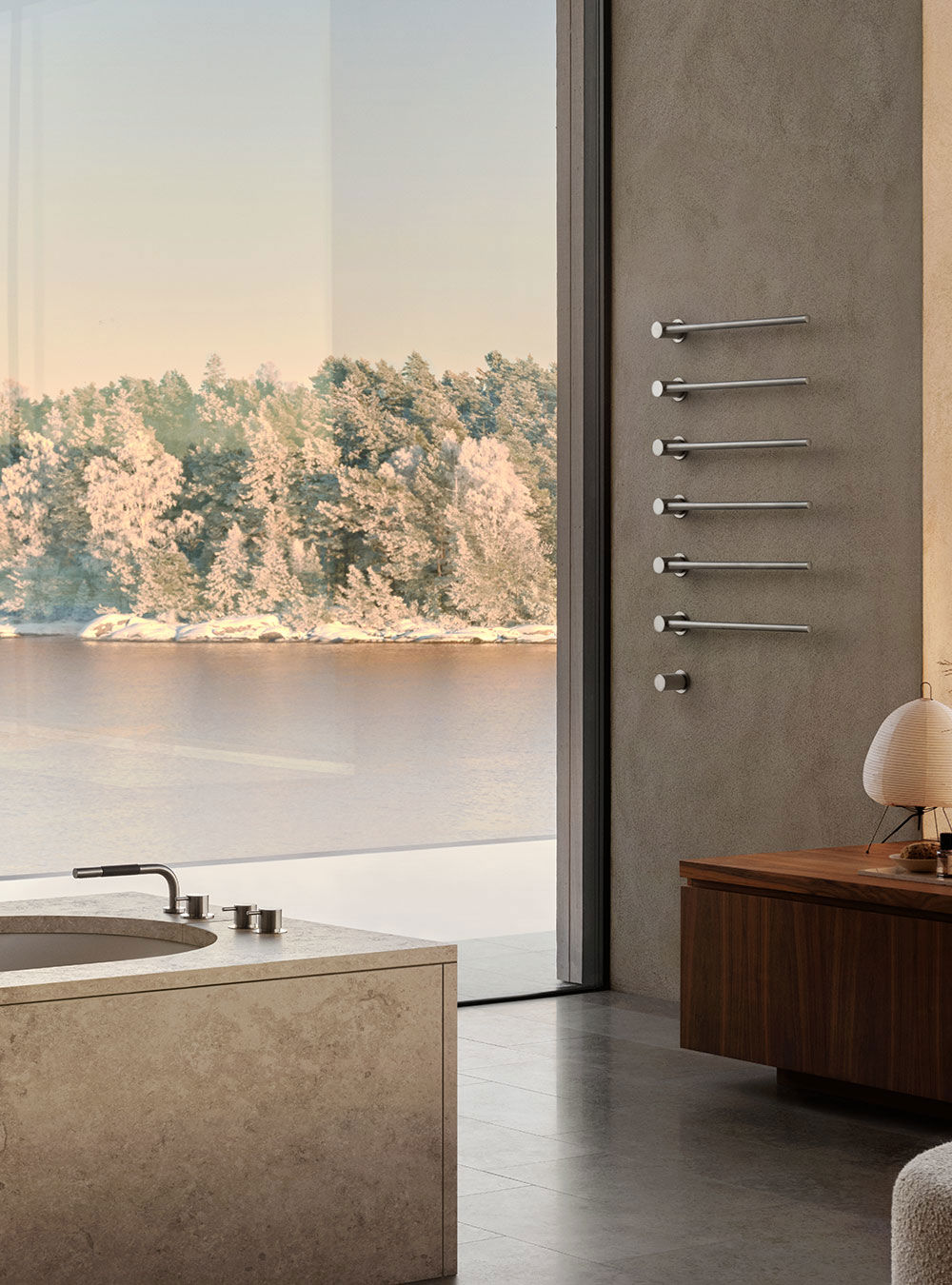 T39EL: Build-in modular electric heated towel rail for individual design solutions.A modular system of bars