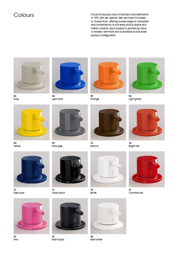 All VOLA Finishes and Colours
